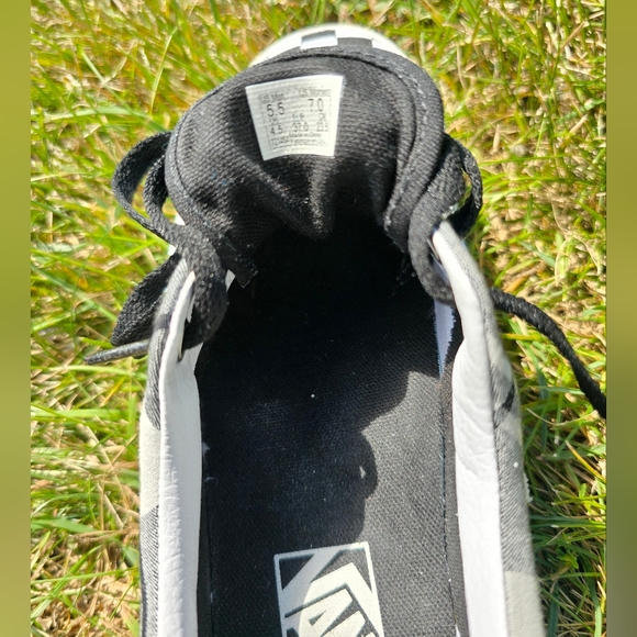 Vans Black and White Platform Checkered Plaid Sneakers - Picture 7 of 7
